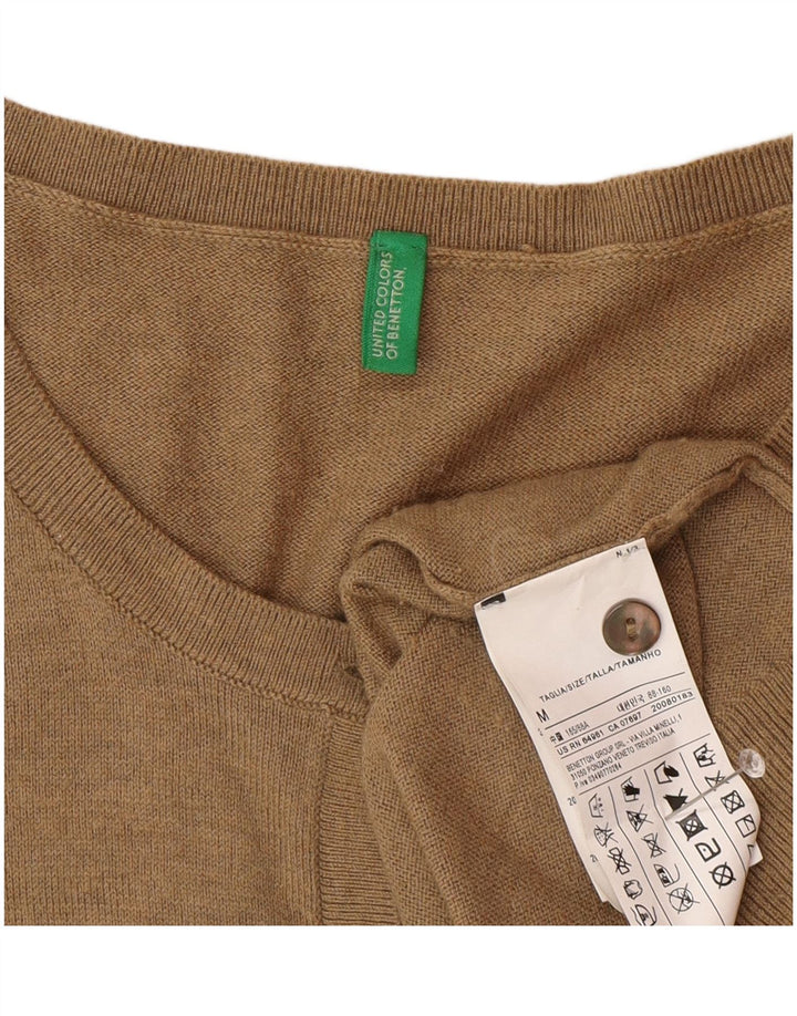 Maglione cardigan da donna Benetton UK 12 Poliammide marrone medio