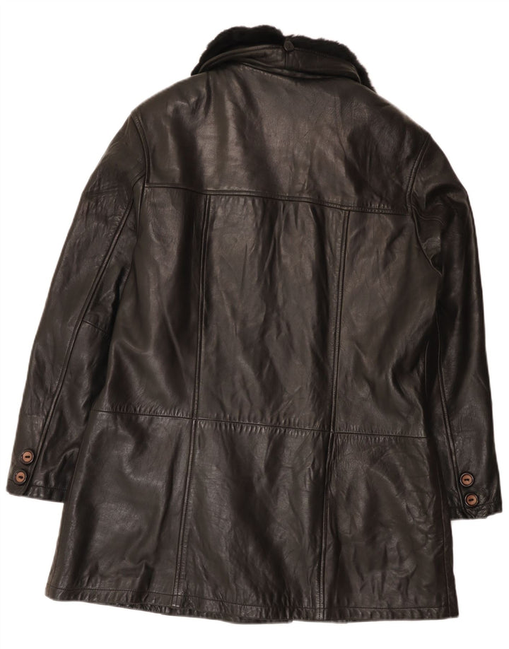 Palton din piele pentru femei Zaffers IT 42 Medium Negru