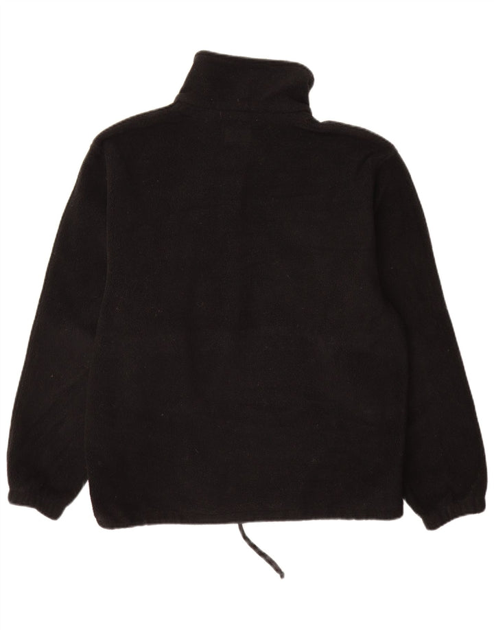 Maglione in pile da uomo con zip e collo Aesse, poliestere nero medio