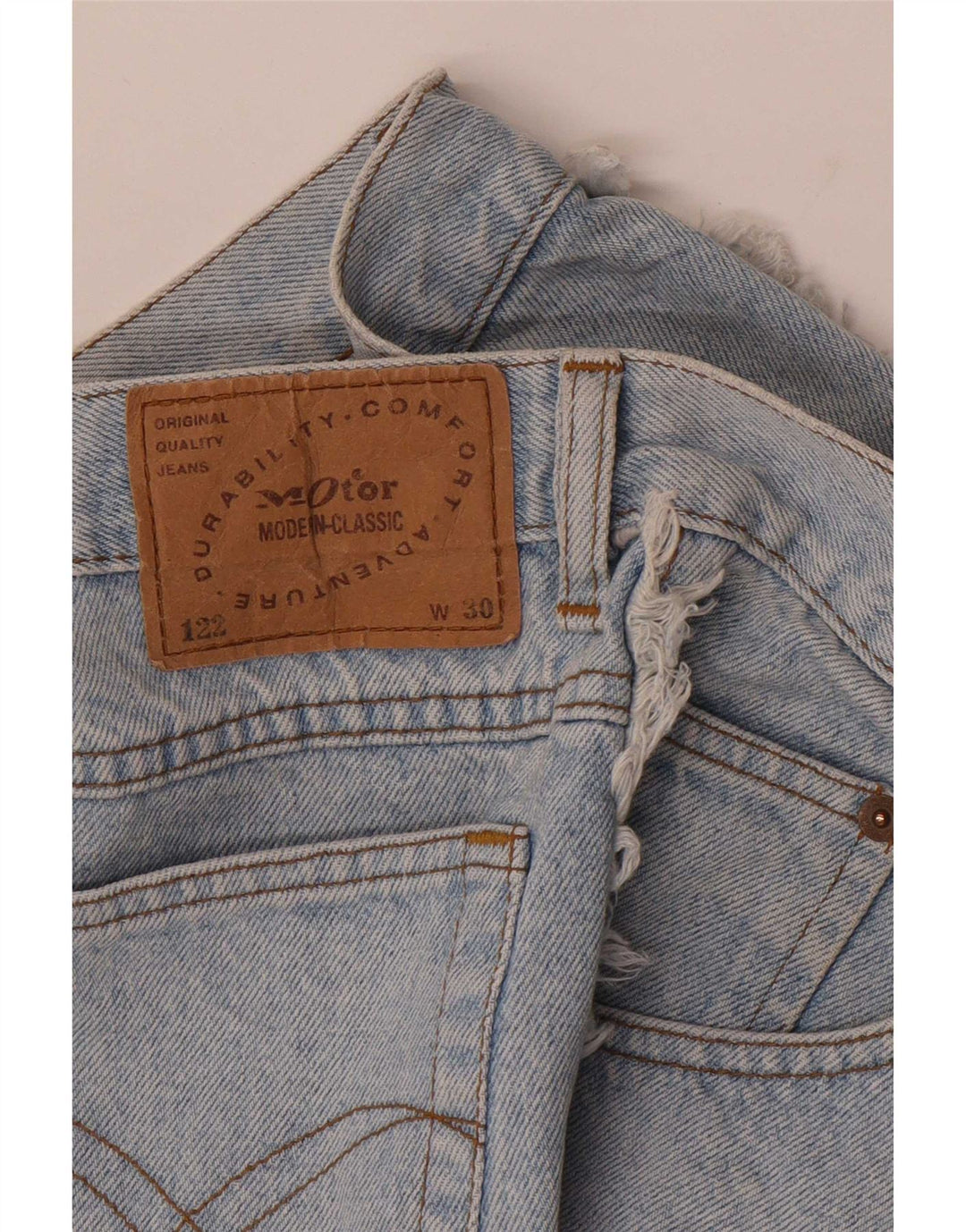 Short en denim femme vintage W30 Bleu moyen