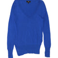 MOSSIMO Womens V-Neck Jumper Sweater UK 12 Medium Blue Nylon Vintage Mossimo and Second-Hand Mossimo from Messina Hembry 