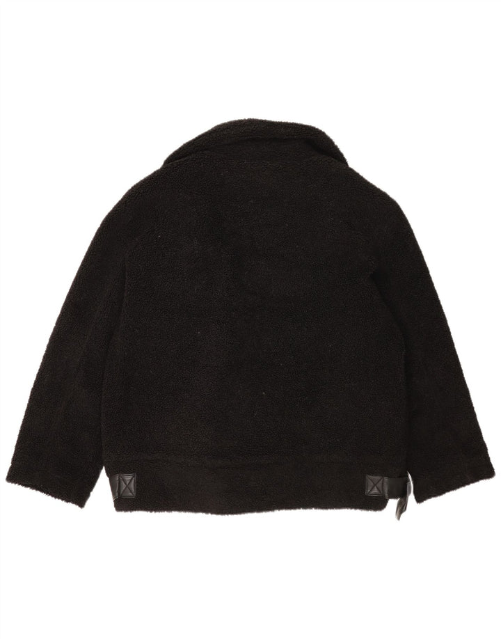 Topshop Dame Oversized Fleecejakke UK 14 Medium Sort Polyester
