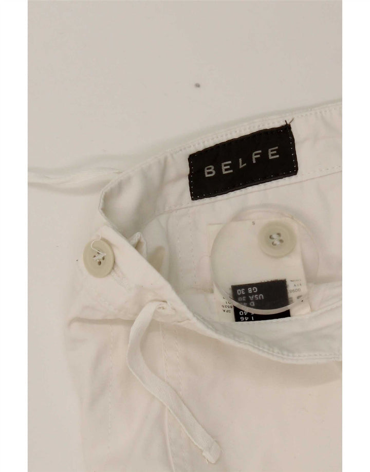 Belfe Mens Chino Shorts W30 Medium White Cotton
