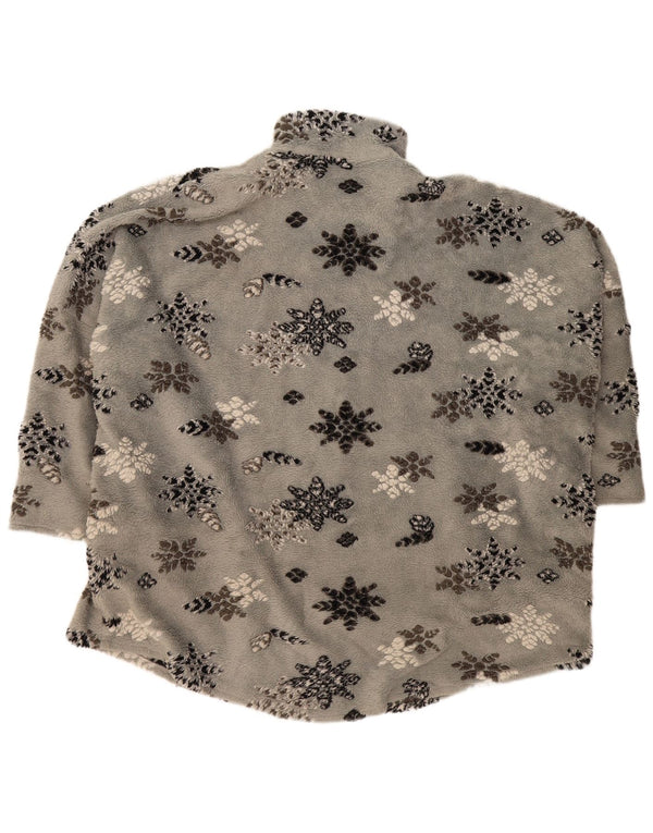 Ann Christine Dame 3/4 ærmet fleecejakke UK 14 Medium Grey Floral