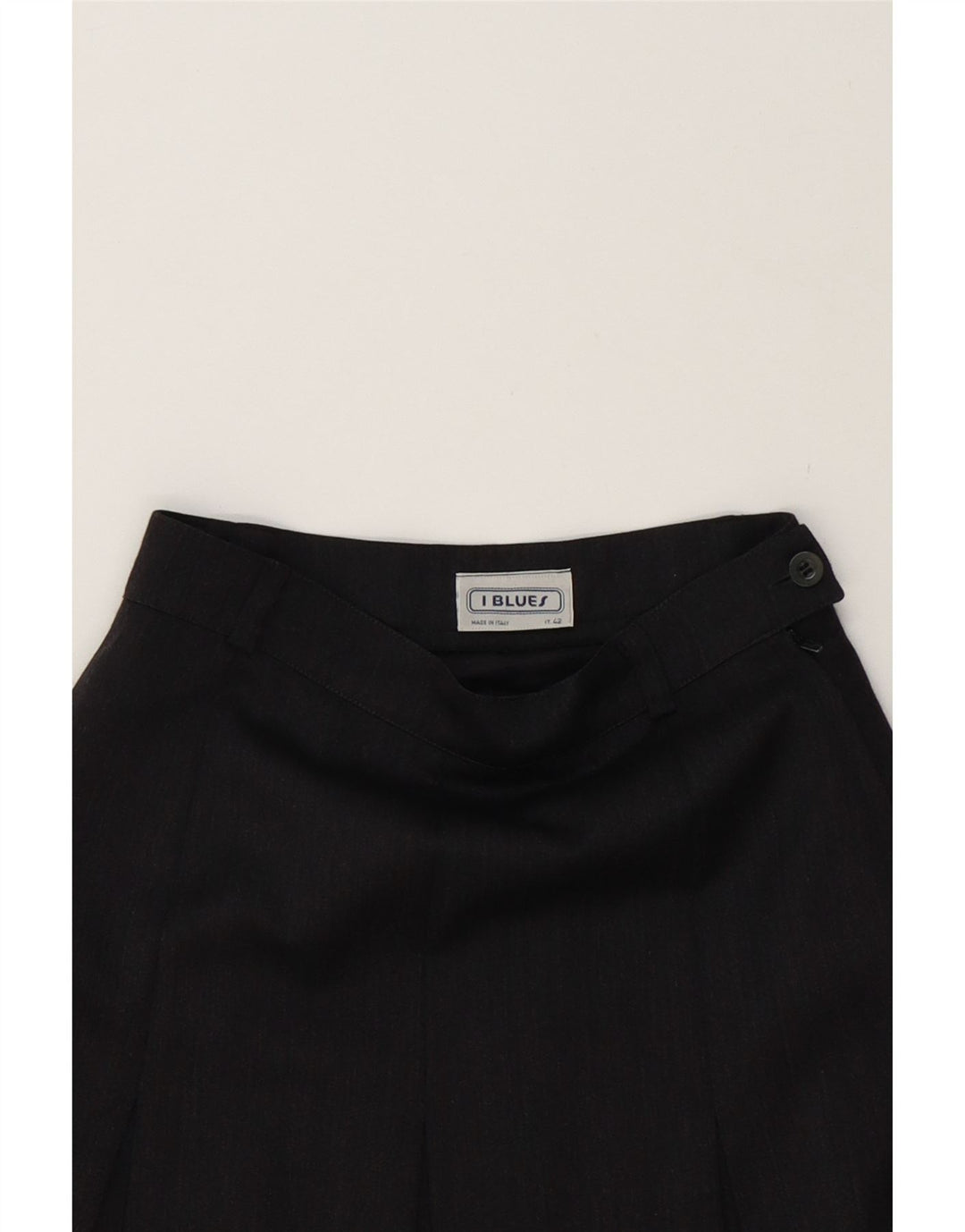 I BLUES Womens Pleated A-Line Skirt IT 42 Medium W26  Grey Acetate Vintage i Blues and Second-Hand i Blues from Messina Hembry 
