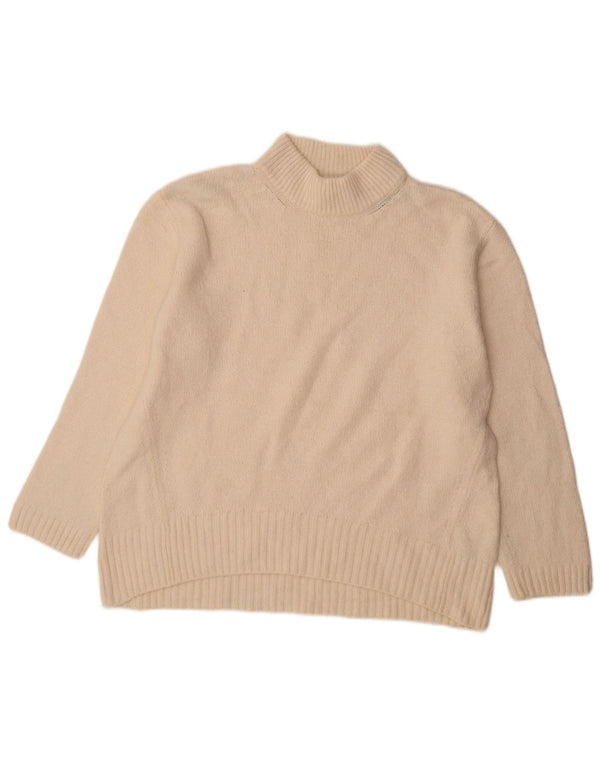 Massimo Dutti Womens Turtle Neck Jumper Sweater UK 16 Large Off White