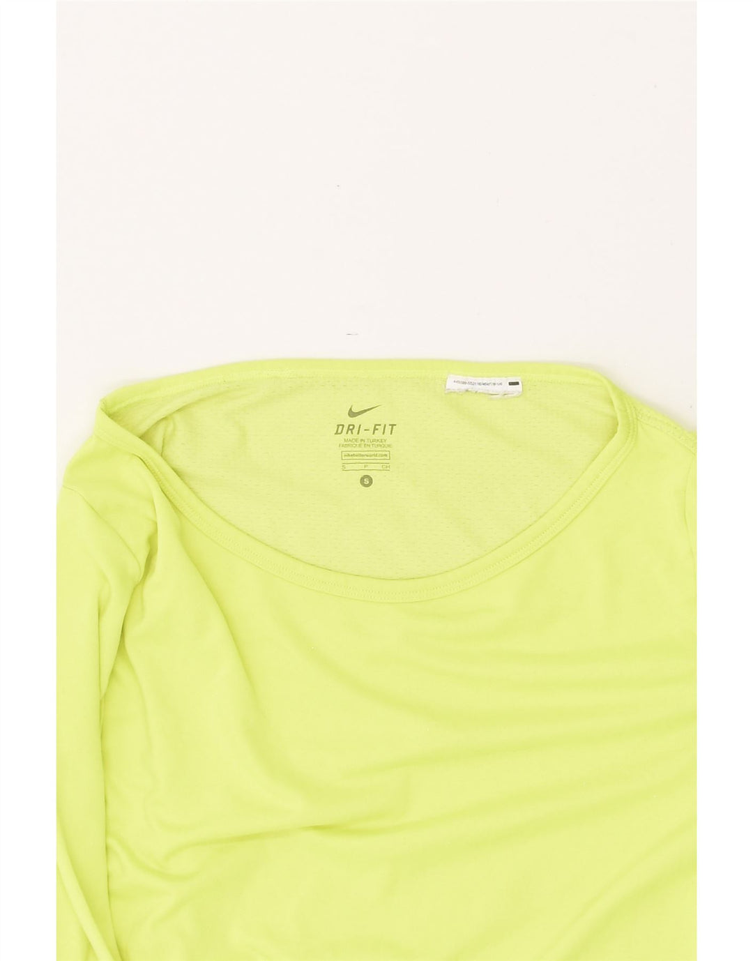 NIKE Top Dri Fit da donna a maniche lunghe UK 10 Small Verde Poliestere