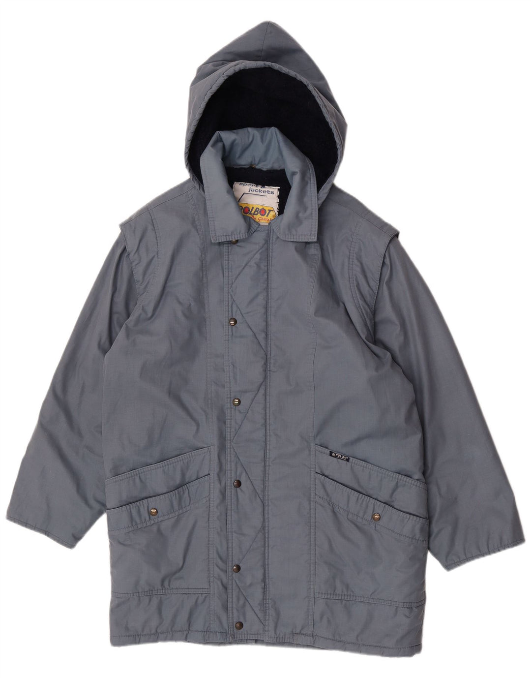 Polbot Mens Hooded Sherpa Jacket UK 42 XL Blue Polyester