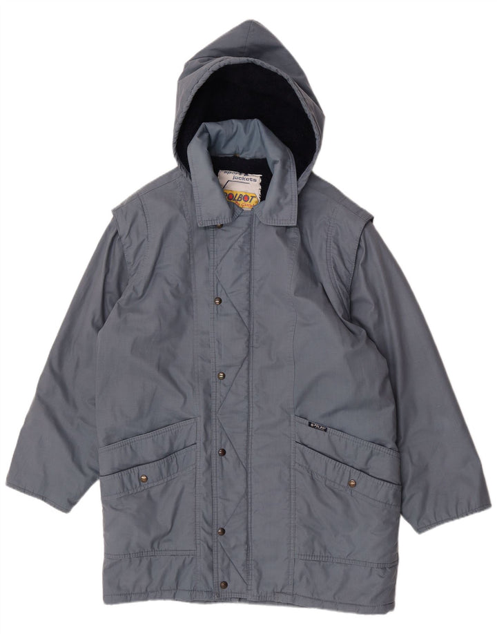 Polbot Mens Hooded Sherpa Jacket UK 42 XL Blue Polyester