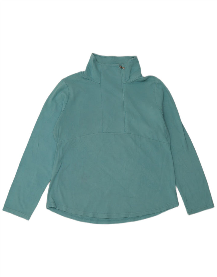 CHAPS Womens Zip Neck Pullover Tracksuit Top UK 18 XL Blue Cotton