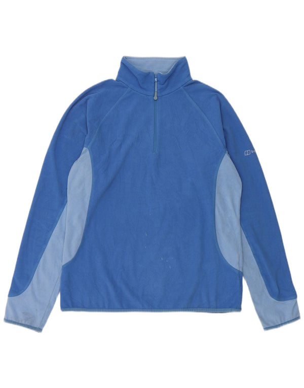Maglione in pile da donna Berghaus con collo con zip UK 14 Large Blue Colourblock