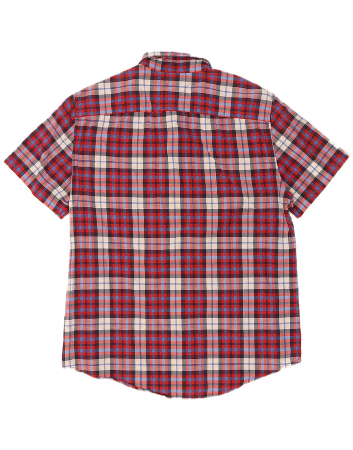 Camicia slim fit a maniche corte da uomo Tommy Hilfiger grande motivo a quadri multicolore