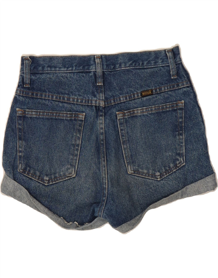 RUSTLER Womens High Waist Denim Shorts W30 Medium Blue Cotton Vintage Rustler and Second-Hand Rustler from Messina Hembry 