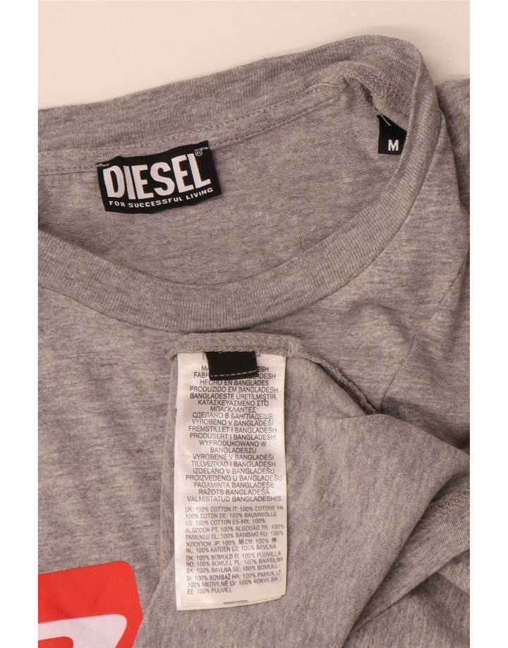 Tricou grafic pentru bărbați Diesel Top Medium Gri din bumbac cu pete