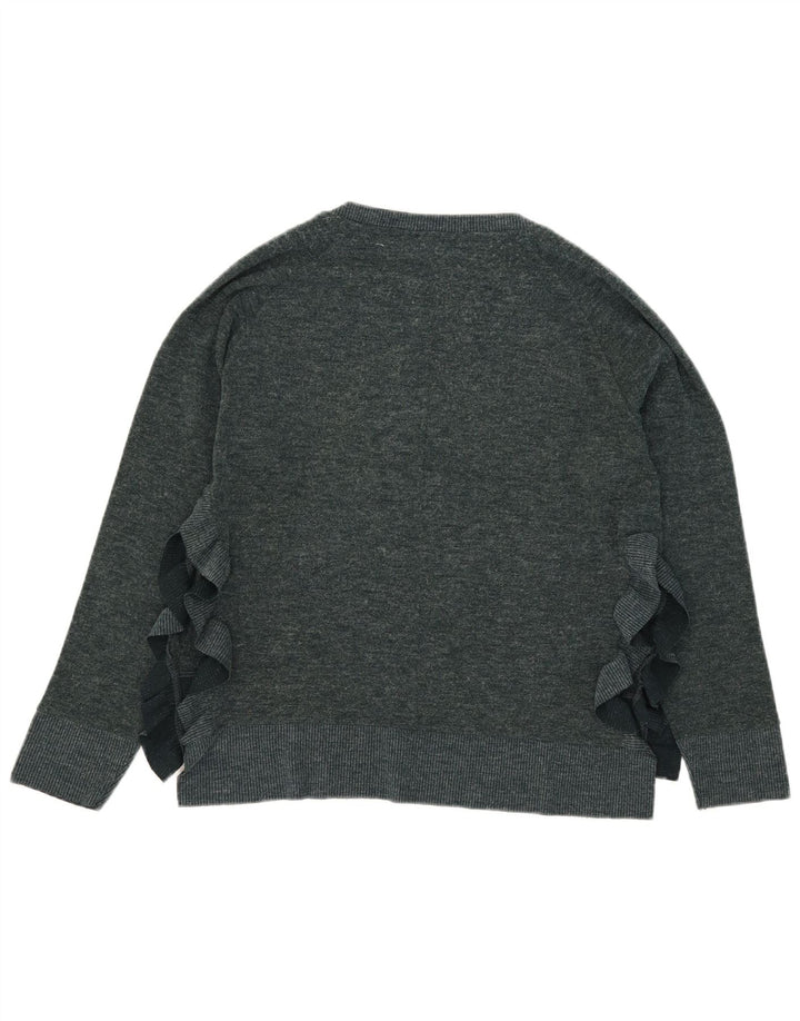 Zara Womens Crew Neck Jumper Sweater UK 14 Medium Green