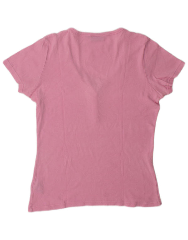 Fila Damen T-Shirt Top UK 14 Mittelrosa Baumwolle