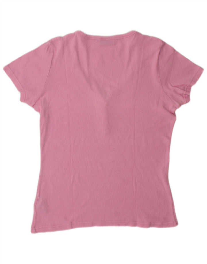 Fila Womens T-Shirt Top UK 14 Medium Pink Cotton