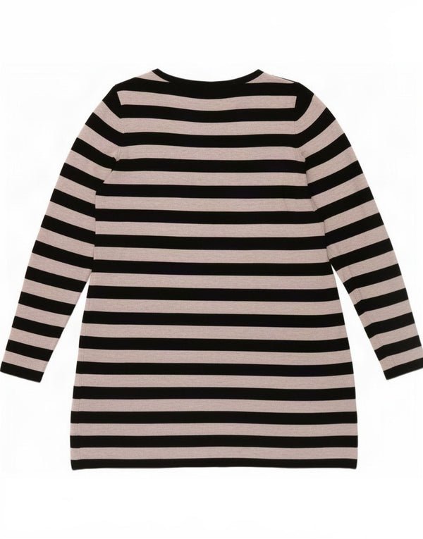 Marks & Spencer Womens Long Sleeve Jumper Dress UK 18 XL Black Striped