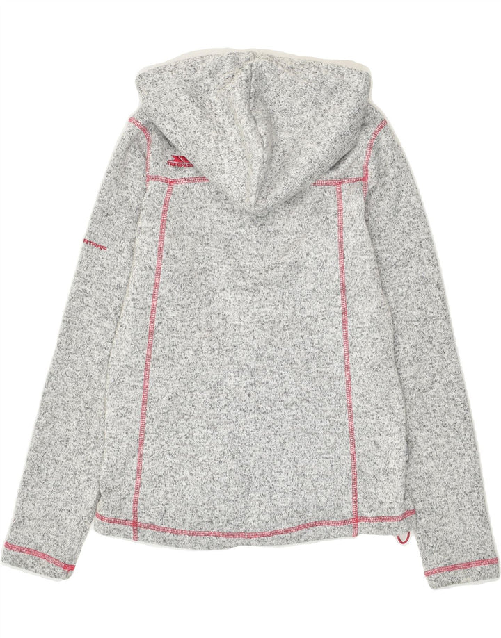 TRESPASS Womens Zip Hoodie Sweater UK 10 Small Grey Polyester | Vintage Trespass | Thrift | Second-Hand Trespass | Used Clothing | Messina Hembry 