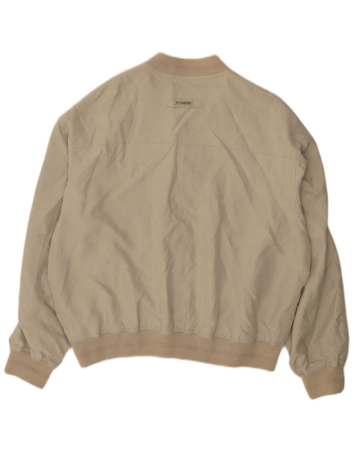 Ivy Oxford Herre Bomberjakke IT 50 Stor Beige Silke
