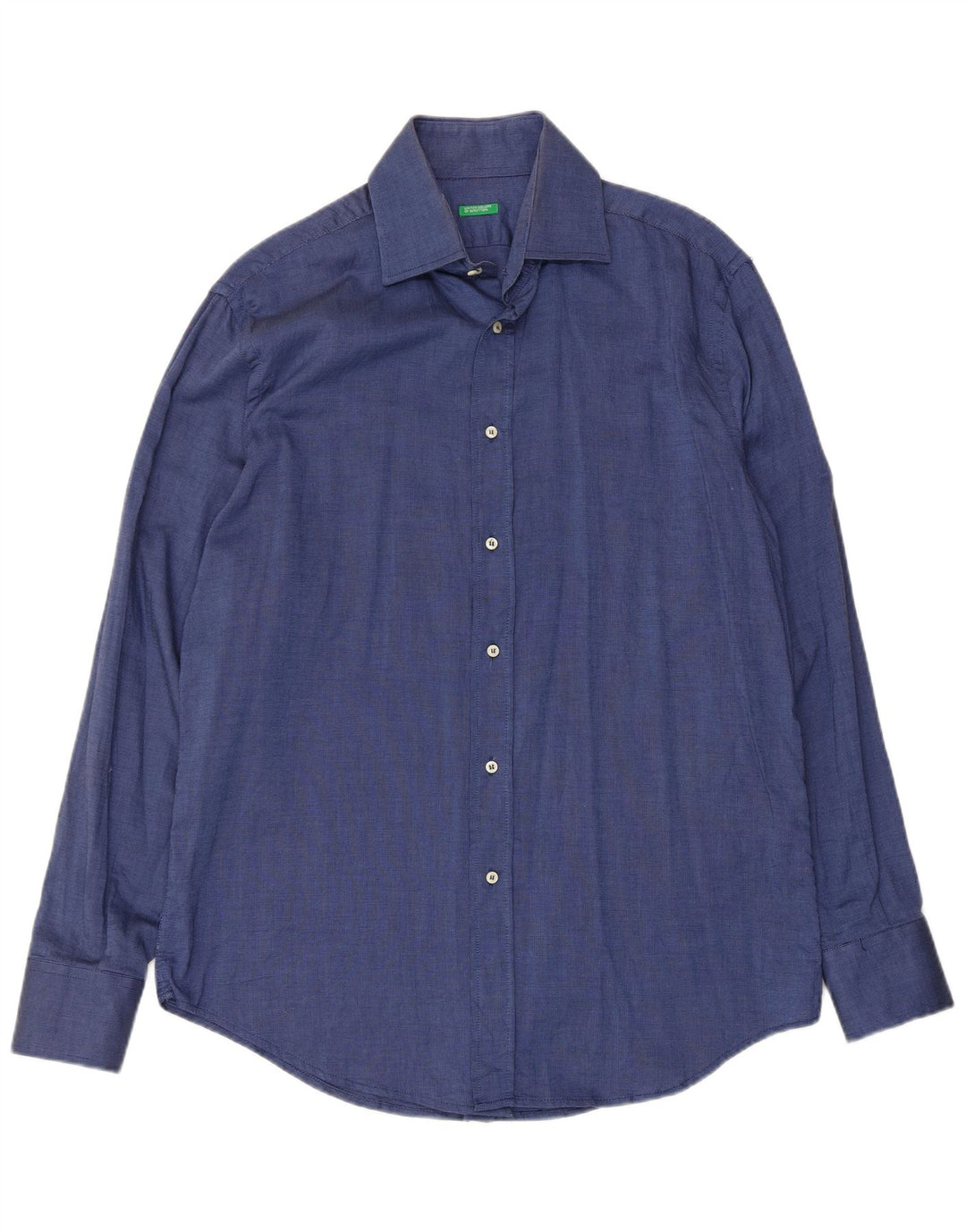 Benetton Herrenhemd XL Marineblau aus Baumwolle
