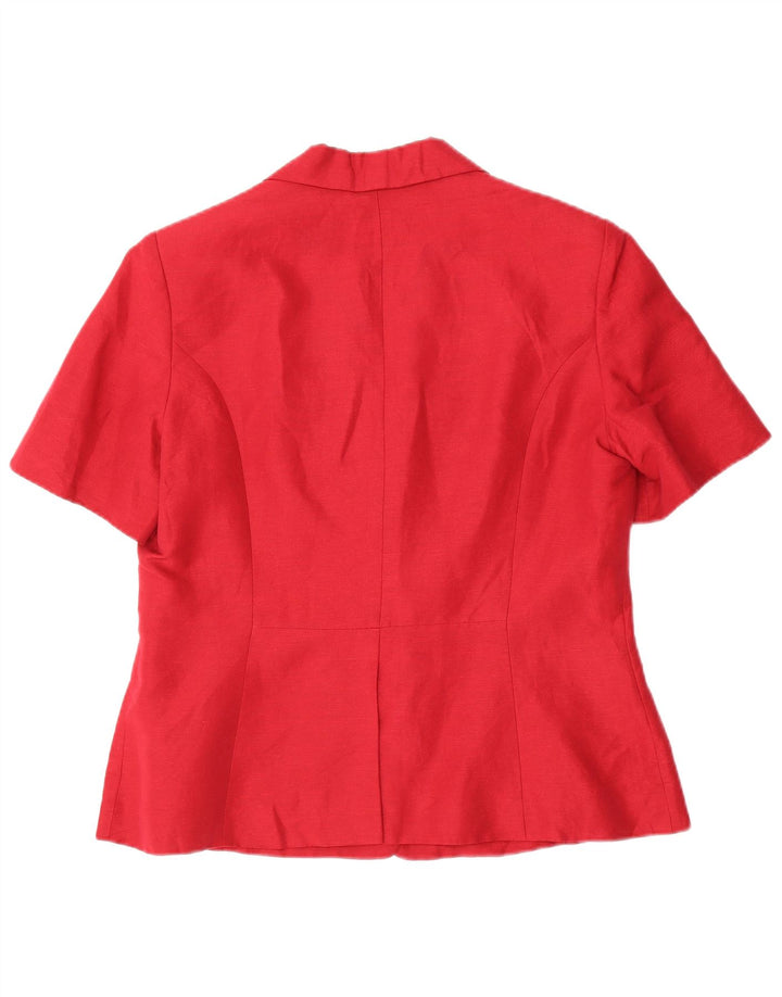 Cacharel Dame Kortærmet 3 Knaps Blazer Jakke IT 44 Medium Rød