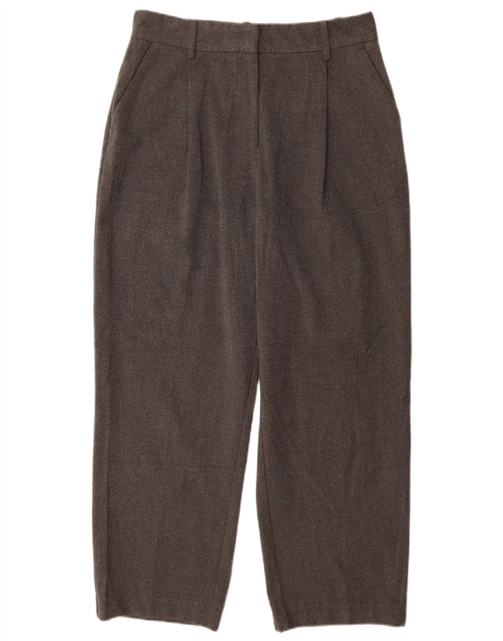 Zara Womens High Waist Pegged Chino Trousers Medium W28 L27 Grey Polyester