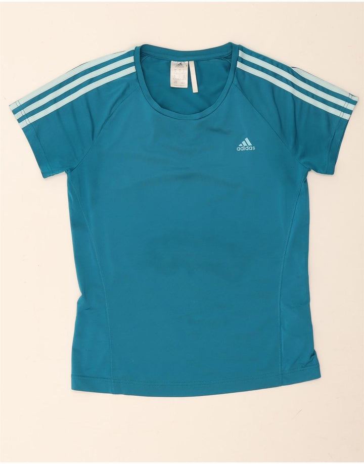 Tricou Adidas Femei Top UK 12/14 Medium Blue Poliester