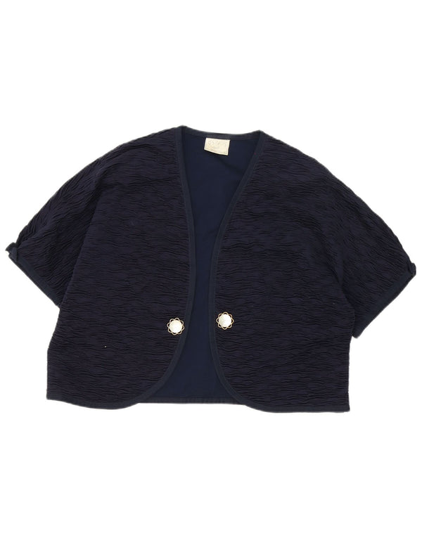 Liola Damen Kurzarm-Bolero-Oberteil, offen, IT 52, 2XL, Marineblau, Baumwolle