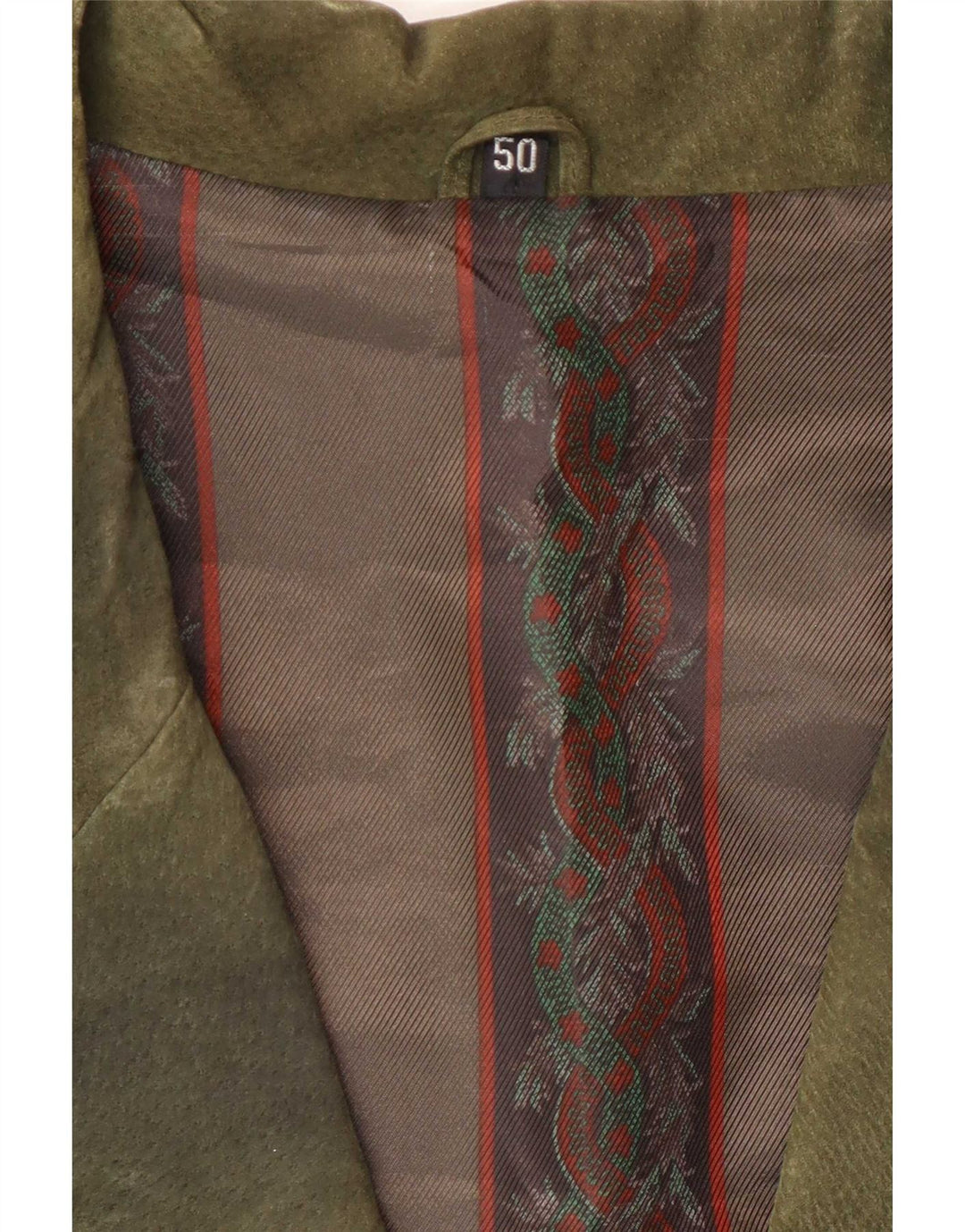 Vintage dame 3-knaps ruskindsblazerjakke EU 50 3XL grønt læder