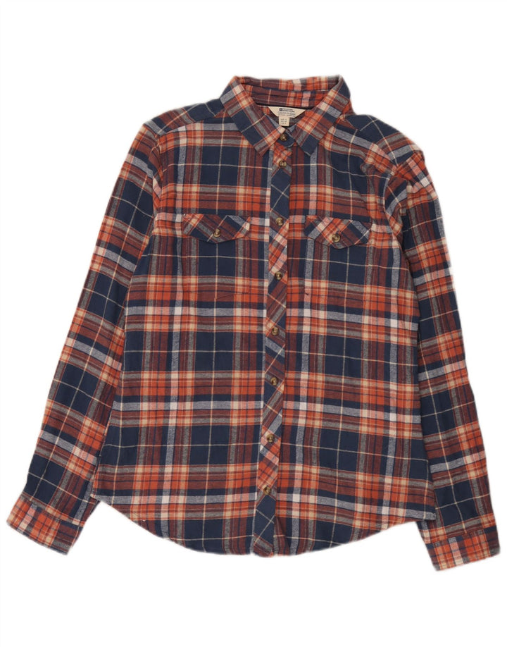 Mountain Warehouse Womens Flannel Shirt UK 12 Medium Navy Blue Check Cotton