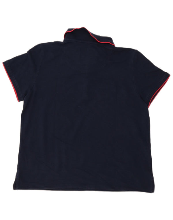 Crew Clothing Damen Poloshirt UK 14 Large Marineblau Baumwolle