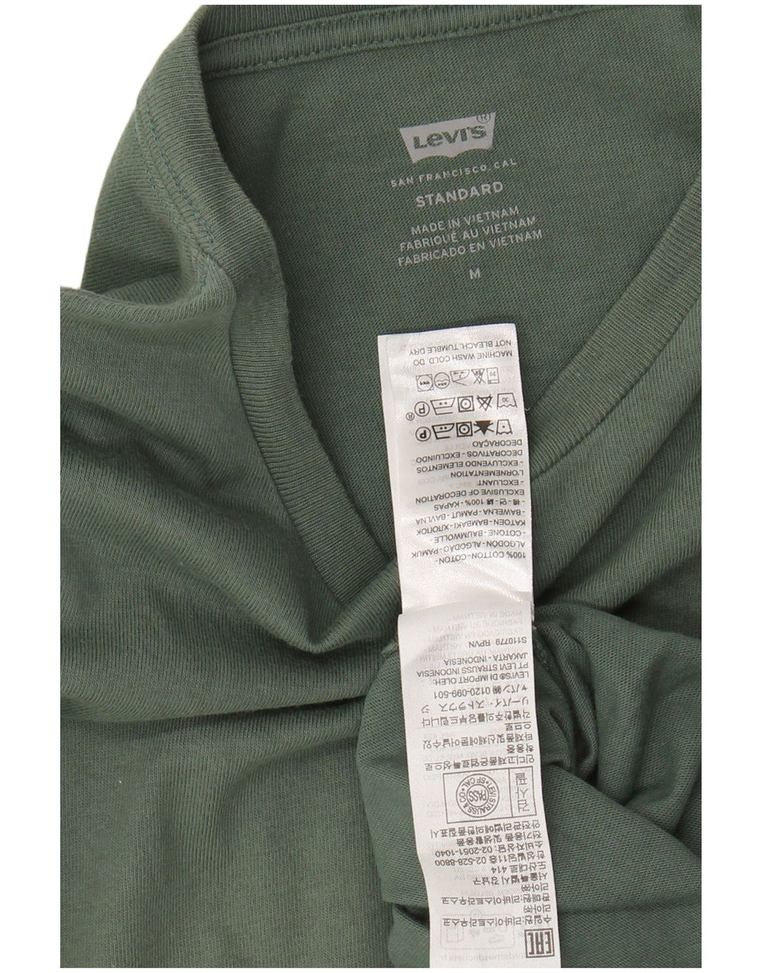Ανδρικό T-Shirt LEVI'S Τυπικό Μπλουζάκι Μεσαίο Πράσινο Βαμβακερό