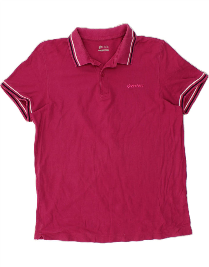 LOTTO Mens Polo Shirt XL Pink Cotton Vintage Lotto and Second-Hand Lotto from Messina Hembry 