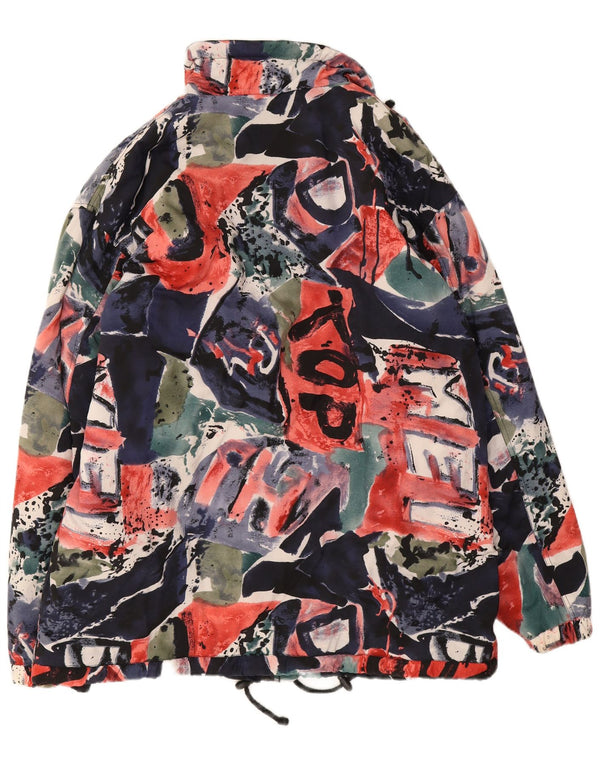 Vintage hombres patrón abstracto chaqueta cortavientos Reino Unido 42 XL multicolor