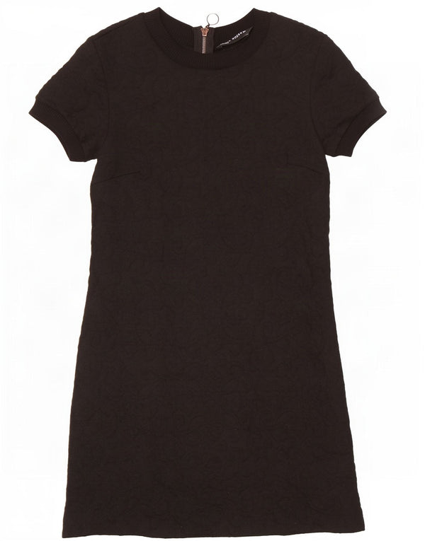 Женское базовое платье Zara UK 12, среднее черное с пейсли