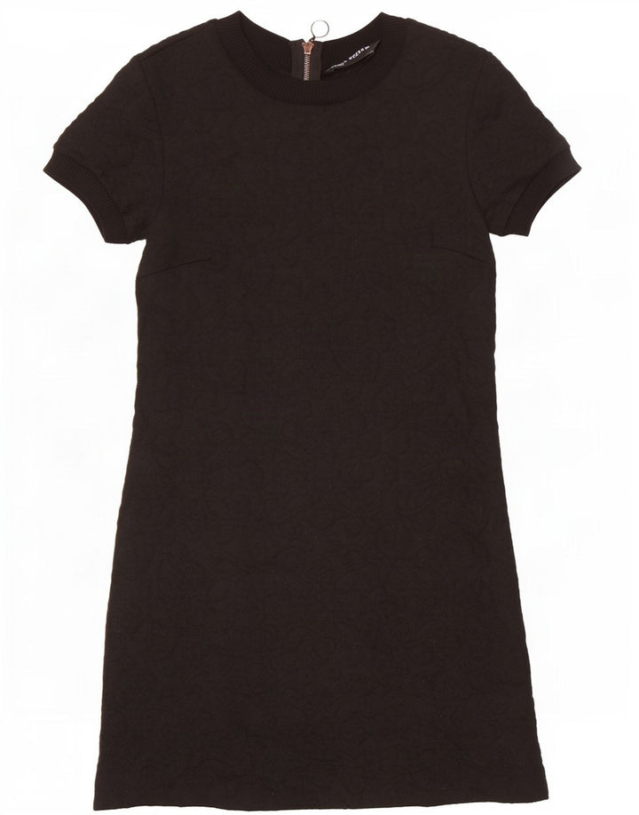 Женское базовое платье Zara UK 12, среднее черное с пейсли