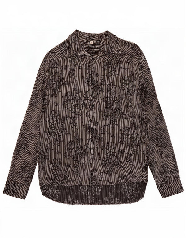 Camicia vintage da uomo a righe nere medie