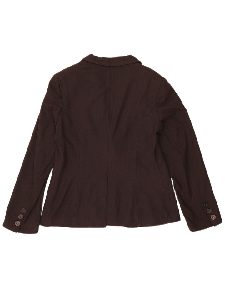 Marks & Spencer Womens 1 Button Blazer Jacket UK 14 Medium Brown