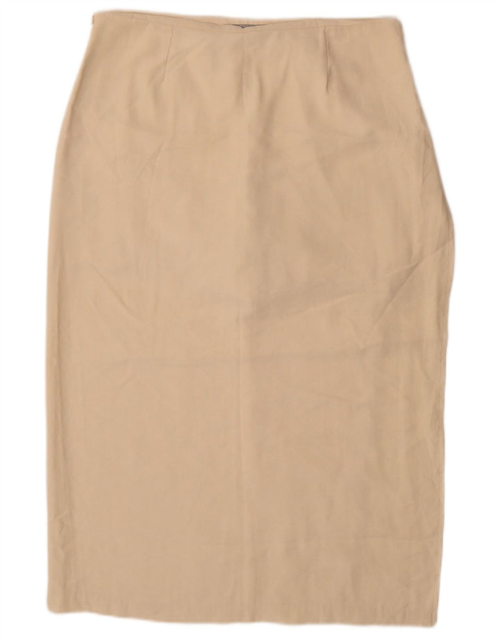 Zara Womens Pencil Skirt Large W34  Beige Viscose
