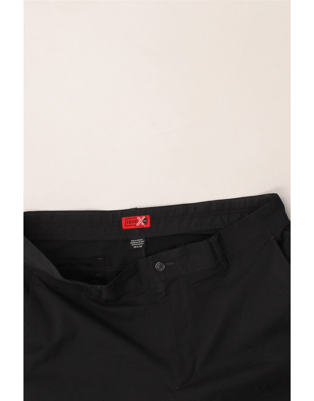 IZOD Mens Straight Chino Trousers W36 L30 Black Polyester Vintage Izod and Second-Hand Izod from Messina Hembry 