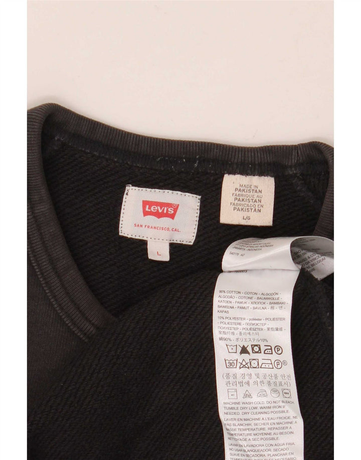 Levi's Uomo Felpa Maglione Grande Cotone Nero