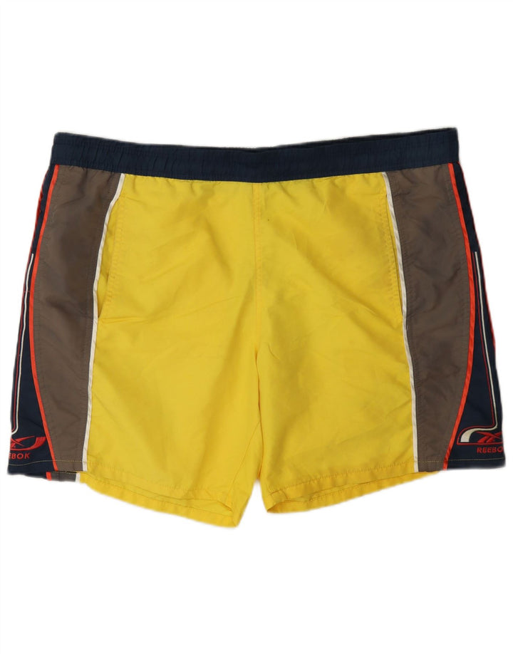 Pantaloncini sportivi Reebok da uomo grandi color giallo