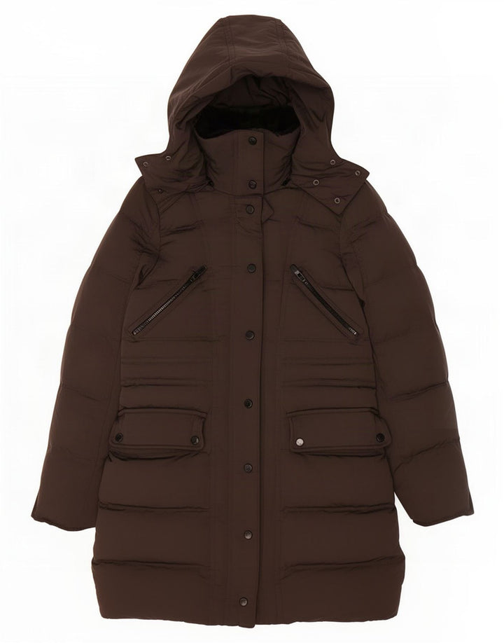 Zara Damen-Kapuzenmantel, gepolstert, Gr. 10, Größe S, grau, Polyester