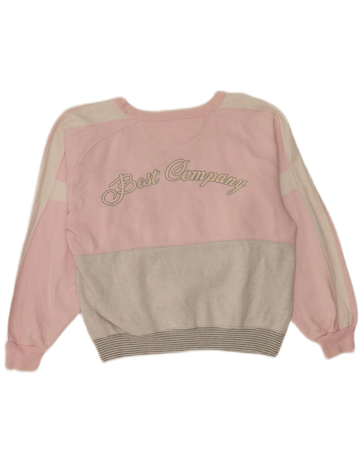 Best Company Womens Crop Sweatshirt Jumper UK 14 Medium Pink