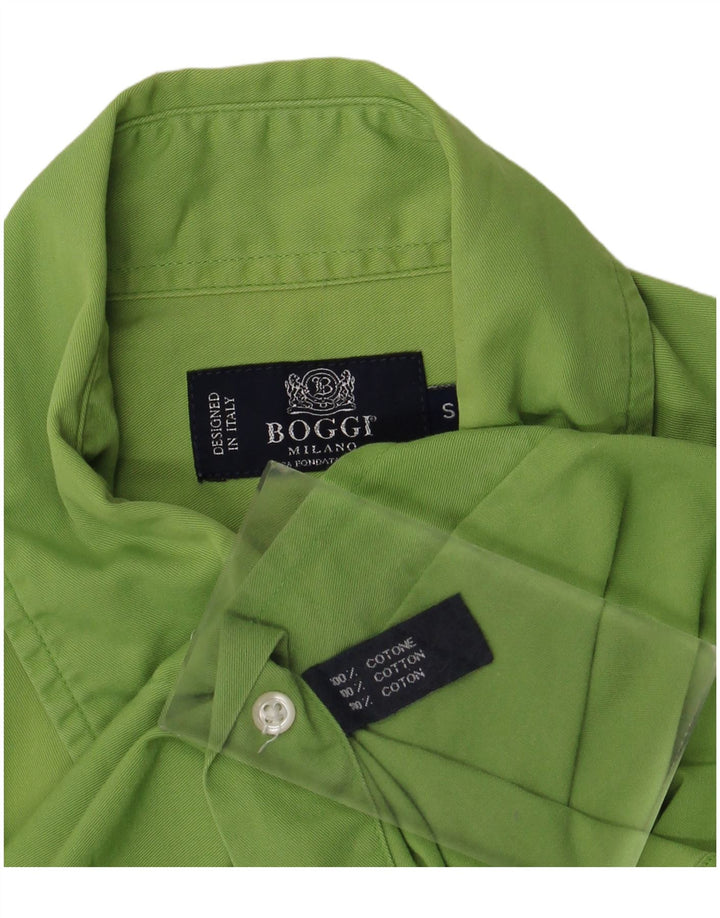 Boggi Mens Shirt Small Green Cotton