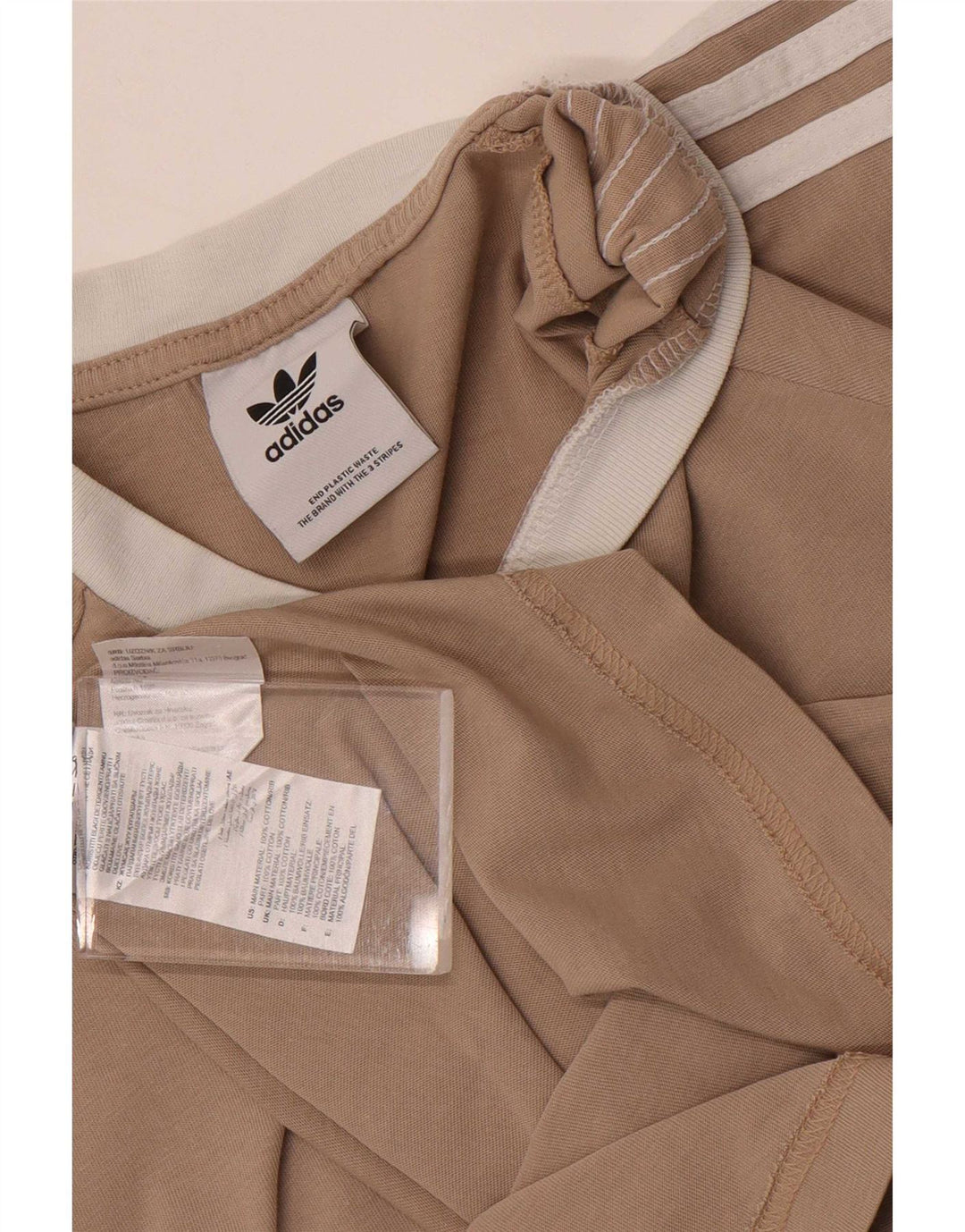 Adidas Mens T-Shirt Top Small Brown Cotton Retro