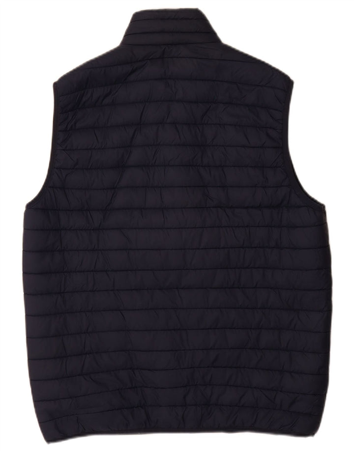Zara Mens Padded Gilet UK 38 Medium Navy Blue Nylon