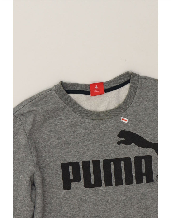PUMA Mens Graphic Sweatshirt Jumper Small Grey Cotton Vintage Puma and Second-Hand Puma from Messina Hembry 
