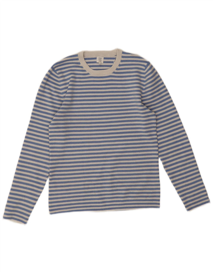 John Lewis Womens Crew Neck Jumper Sweater UK 12 Medium Blue Striped